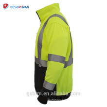 Custom Reflective Safety Hi Vis Sweatshirt Yellow ANSI Class 3 High Visibility Jacket Pullover Sweater for Night Runners/Workers